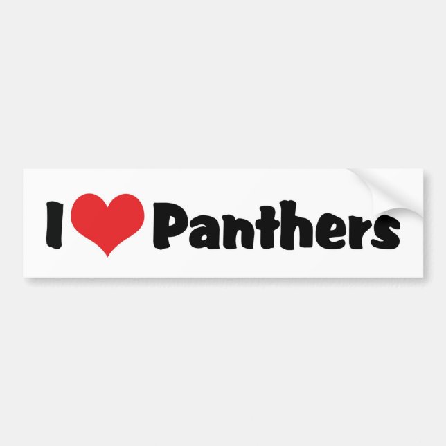 I Love Heart Panthers Bumper Sticker (Front)