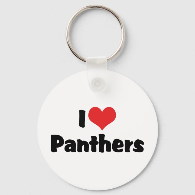 I Love Heart Panthers Key Ring (Front)