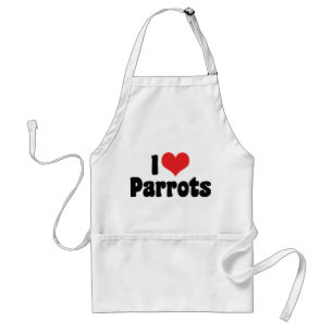 I Love Heart Parrots - Parrot Bird Lover Standard Apron