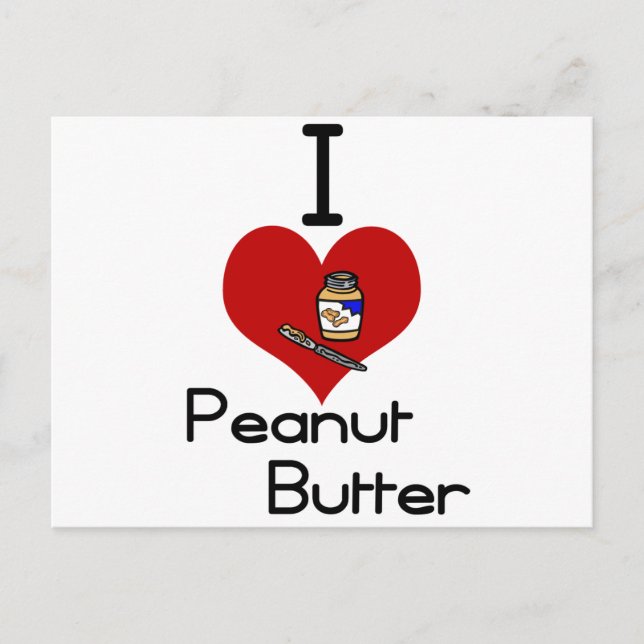 I love-heart peanut butter postcard (Front)