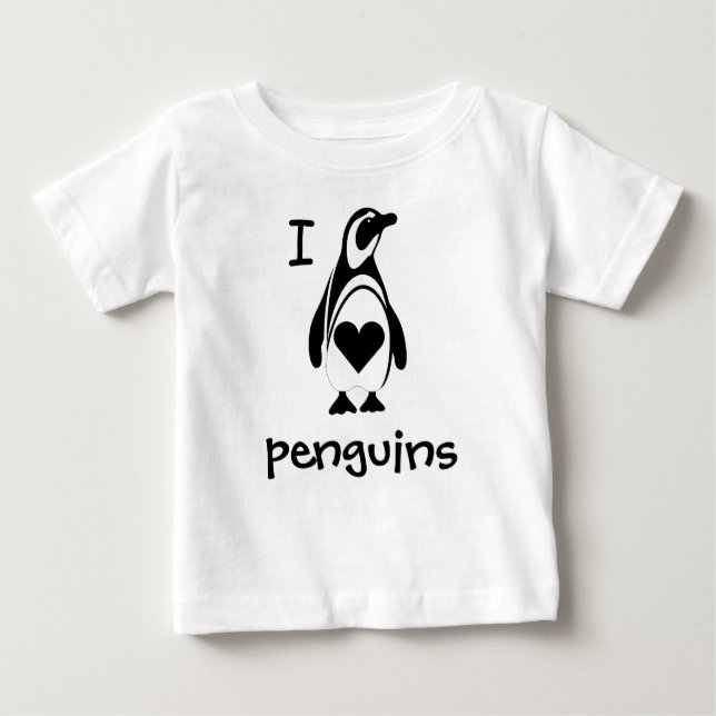 I Love Heart Penguins  Baby T-Shirt (Front)