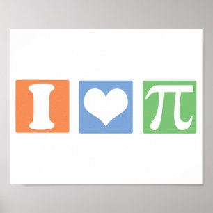 I Love (Heart) Pi Poster