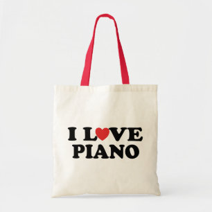 I Love Heart Piano Music Gifts Tote Bag