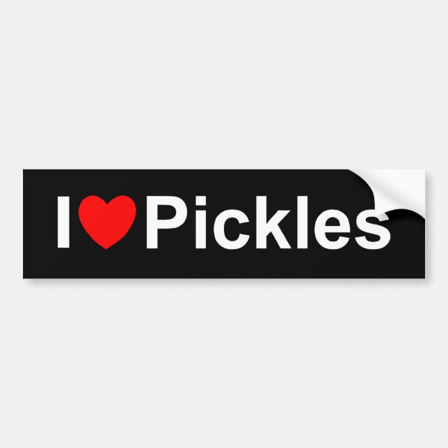 I Love (Heart) Pickles Bumper Sticker (Front)