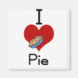 I love-heart pie magnet