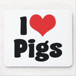 I Love Heart Pigs Mouse Pad