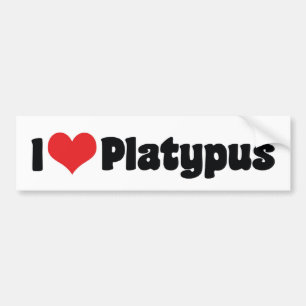 I Love Heart Platypus Bumper Sticker