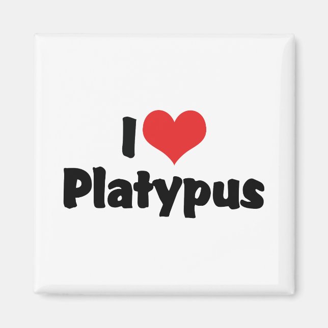 I Love Heart Platypus Magnet (Front)