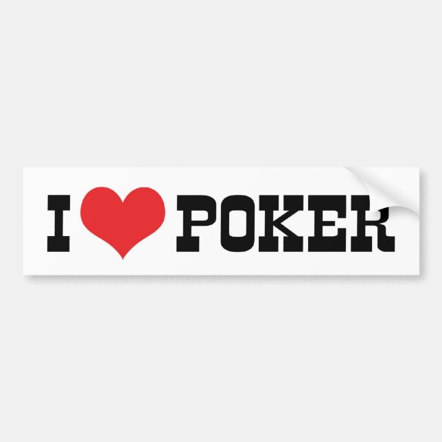 I Love Heart Poker - Texas Holdem Lover Bumper Sticker (Front)