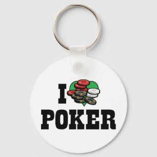 I Love Heart Poker - Texas Holdem Lover Key Ring