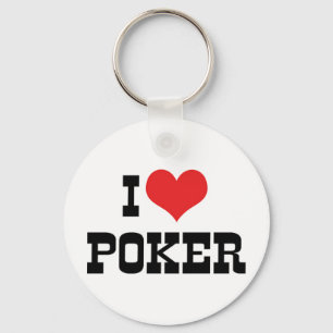 I Love Heart Poker - Texas Holdem Lover Key Ring