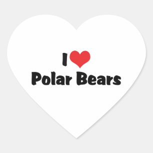 I Love Heart Polar Bears Sticker