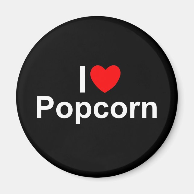 I Love (Heart) Popcorn Magnet (Front)