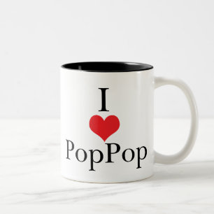 I Love (Heart) PopPop Two-Tone Coffee Mug