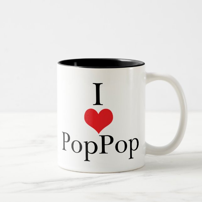 I Love (Heart) PopPop Two-Tone Coffee Mug (Right)