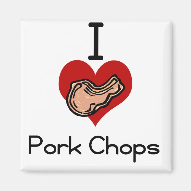 I love-heart pork chop magnet (Front)