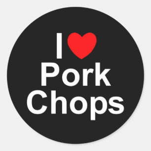 I Love (Heart) Pork Chops Classic Round Sticker