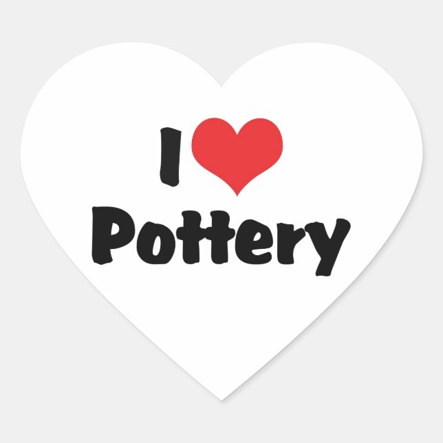 I Love Heart Pottery - Clay Lover Sticker (Front)