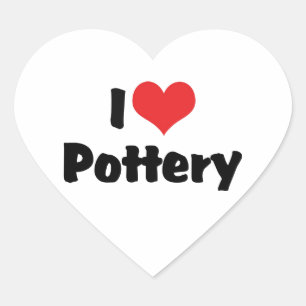 I Love Heart Pottery - Clay Lover Sticker