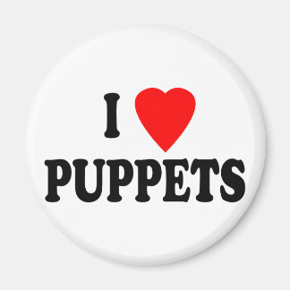 I LOVE (HEART) PUPPETS MAGNET