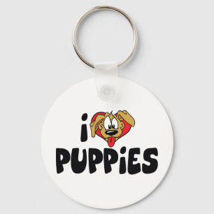 I Love Heart Puppies - Dog Lover Key Ring