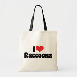 I Love Heart Raccoons Tote Bag