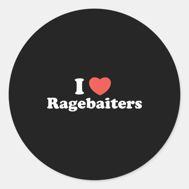I Love Heart Ragebaiters  Classic Round Sticker (Front)
