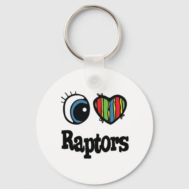 I Love (Heart) Raptors Key Ring (Front)