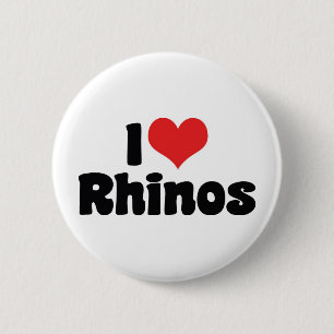 I Love Heart Rhinos - Rhinoceros Lover 6 Cm Round Badge