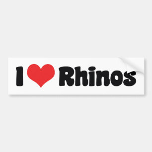 I Love Heart Rhinos - Rhinoceros Lover Bumper Sticker