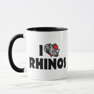 I Love Heart Rhinos - Rhinoceros Lover Mug