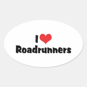 I Love Heart Roadrunners Oval Sticker