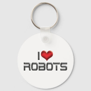 I Love Heart Robots - Robotics Lover Key Ring