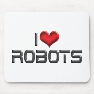 I Love Heart Robots - Robotics Lover Mouse Pad