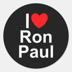 I Love (Heart) Ron Paul Classic Round Sticker