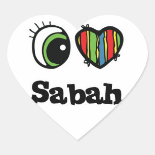 I Love (Heart) Sabah Heart Sticker