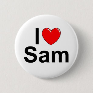 I Love (Heart) Sam 6 Cm Round Badge