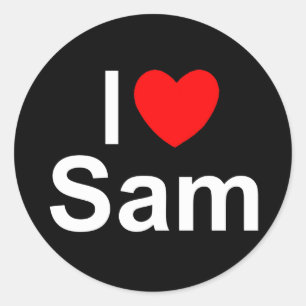 I Love (Heart) Sam Classic Round Sticker