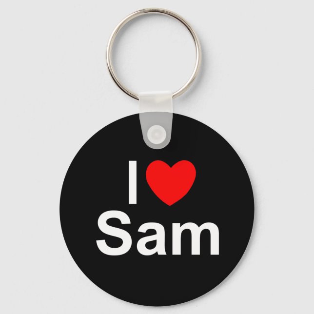 I Love (Heart) Sam Key Ring (Front)