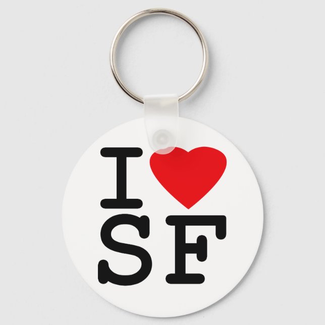 I Love Heart San Francisco Key Ring (Front)