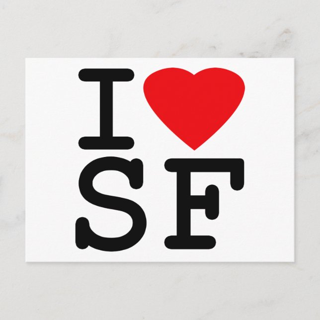 I Love Heart San Francisco Postcard (Front)