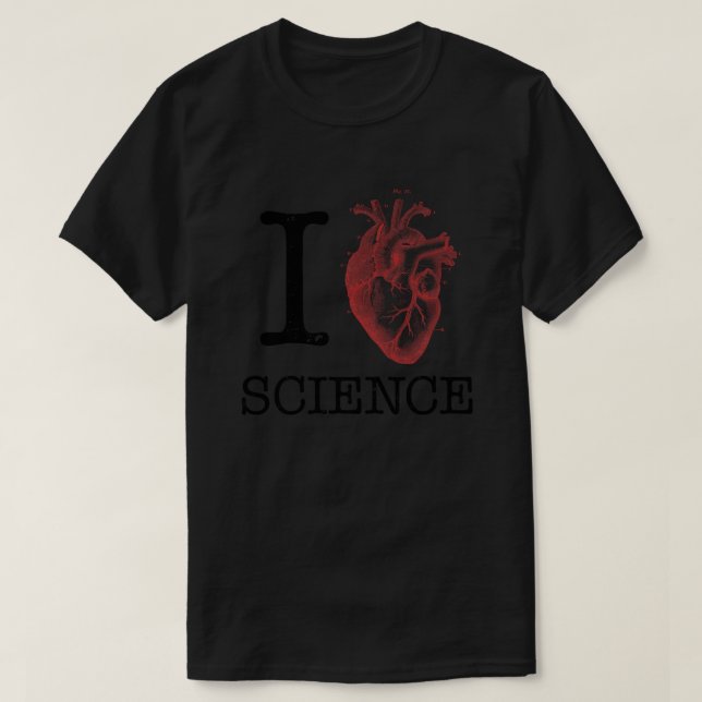 I Love Heart Science - Biology Anatomy Illustratio T-Shirt (Design Front)