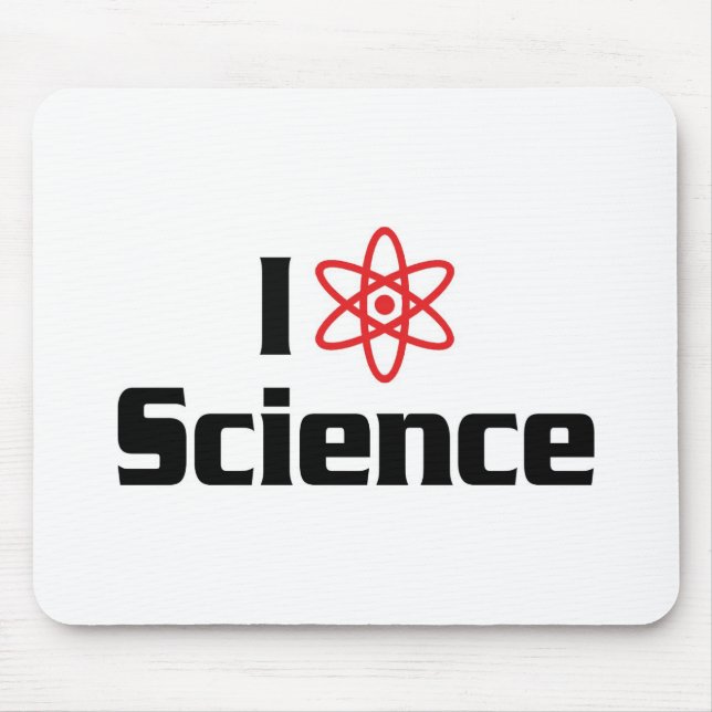 I Love Heart Science - Nuclear Physics Scientist Mouse Pad (Front)