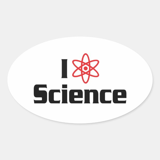 I Love Heart Science - Nuclear Physics Scientist Oval Sticker (Front)