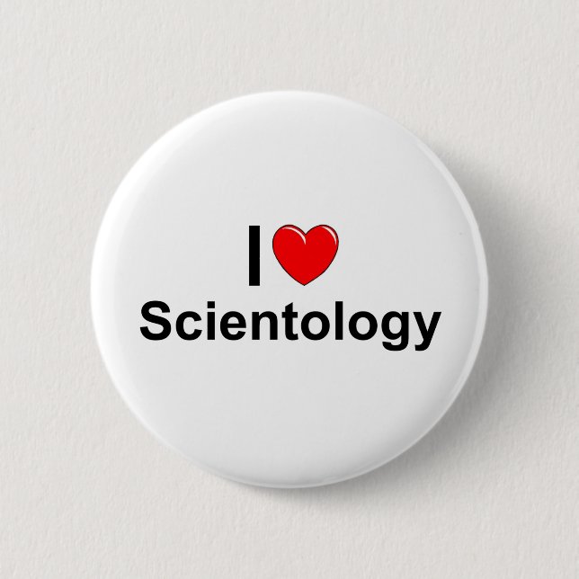 I Love (Heart) Scientology 6 Cm Round Badge (Front)