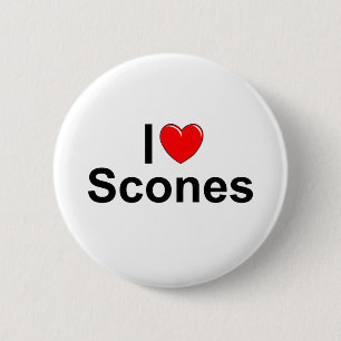I Love (Heart) Scones 6 Cm Round Badge