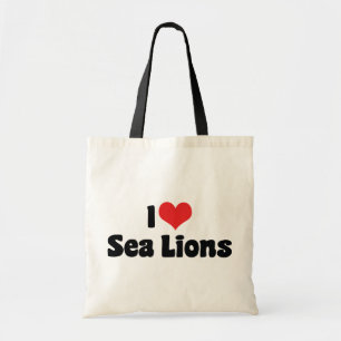 I Love Heart Sea Lions Tote Bag