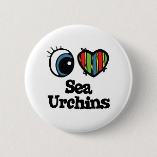 I Love (Heart) Sea Urchins 6 Cm Round Badge