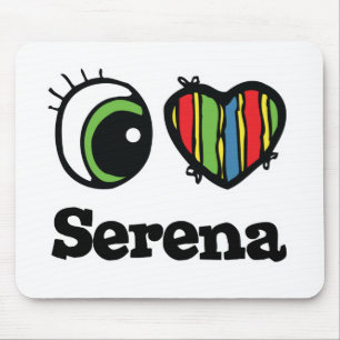 I Love (Heart) Serena Mouse Pad