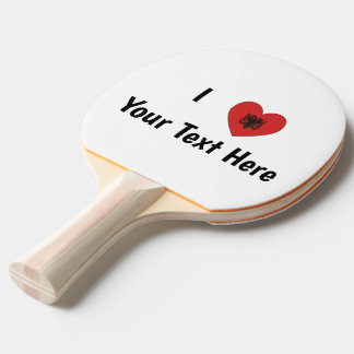I LOVE (Heart Shaped Albanian Flag) Personalised  Ping Pong Paddle